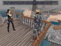 Raven nimmt Abschied vom Avatar (*seufz*). Die Insel Terfin ist im Hintergrund zu erkennen